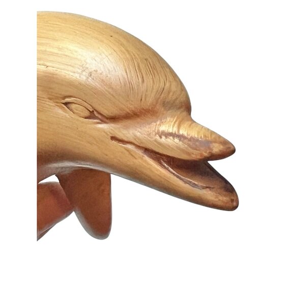 Handmade Ceramic Dolphin Figurine 4.5” T x 6” long Blonde Vintage - Picture 6 of 16